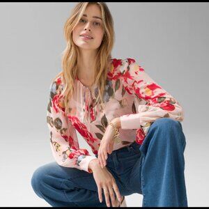 White House Black Market 2-in-1 Floral Top